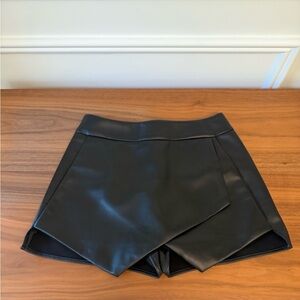 Faux Leather Mini Skort
